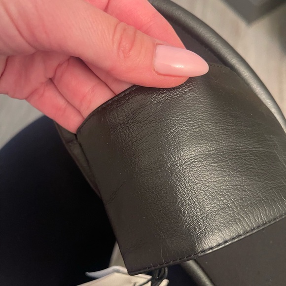 NEW ZARA MINIMALIST BLACK LEATHER FLAT SANDALS 8 - Picture 10 of 10